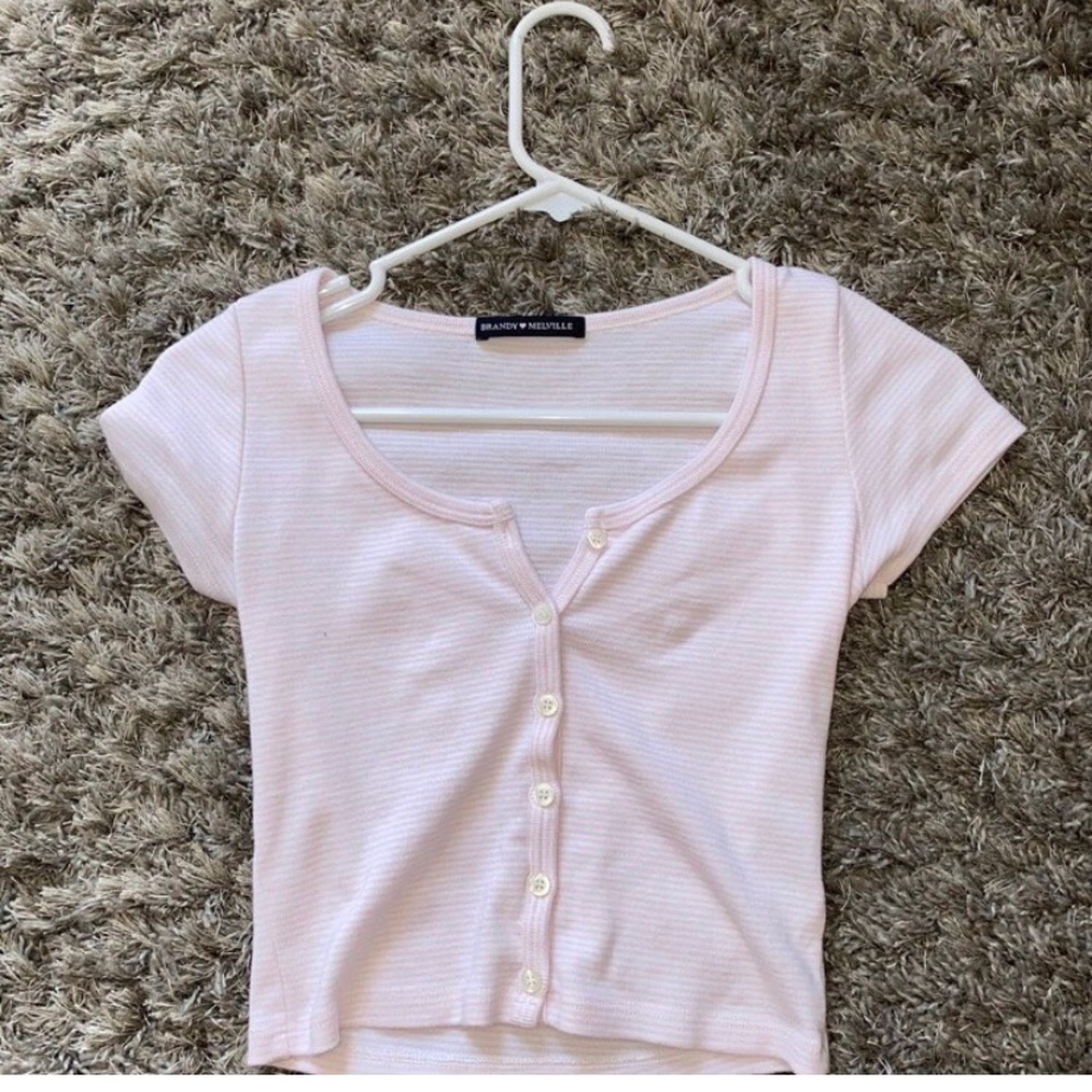 brandy pink and white striped zelly top!